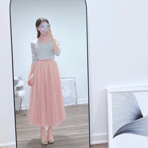 Pink Tulle Balletcore Midi-Maxi Skirt 🩰
